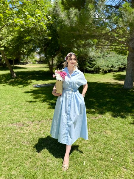 Mavi Solaro Kemerli Elbise