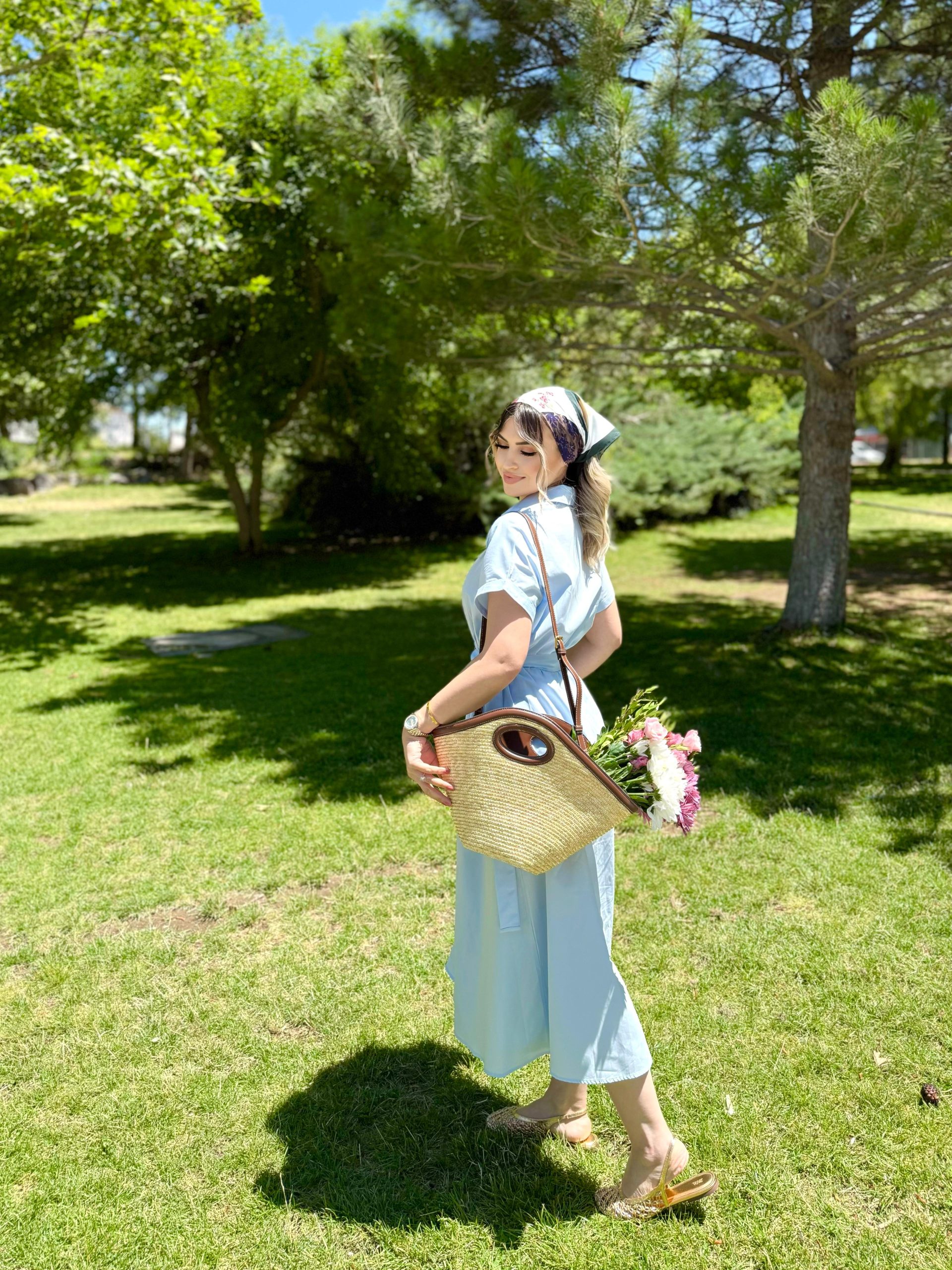 Mavi Solaro Kemerli Elbise 3 Mavi Solaro Kemerli Elbise - Görsel 3