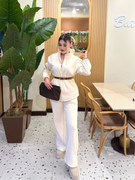 Ana Sayfa 3 Dokulu Premium Ekru Takım