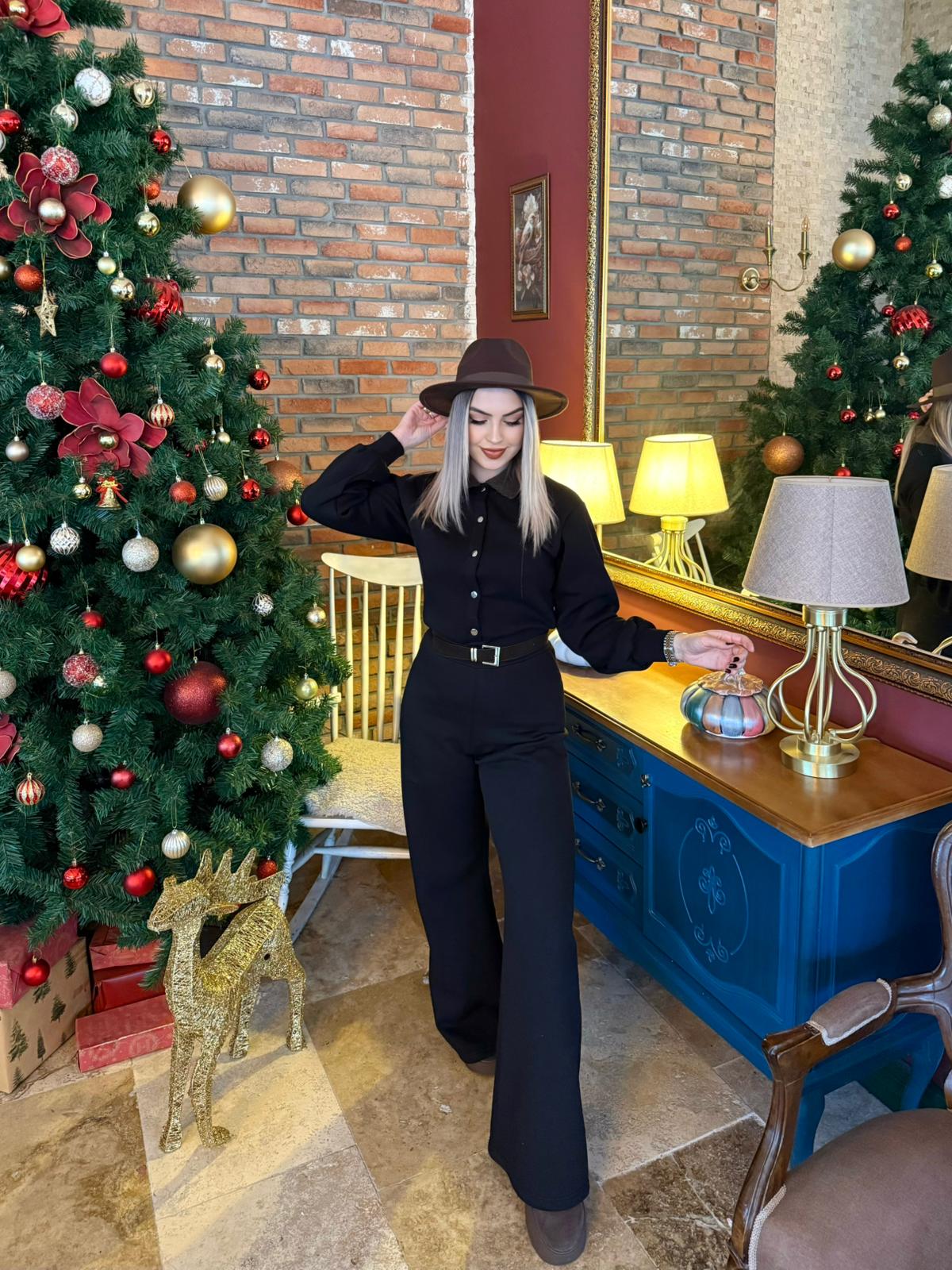 Siyah Boots Şardonlu Tulum 1 Siyah Boots Şardonlu Tulum