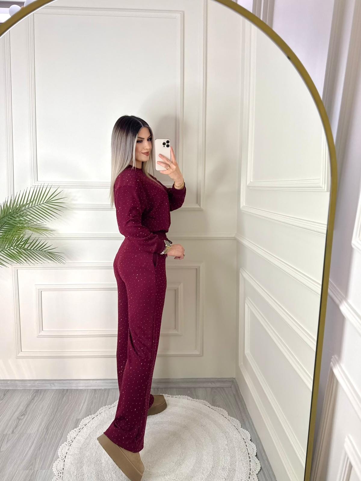 Bordo Oysho Taş İşlemeli Takım 4 Bordo Oysho Taş İşlemeli Takım - Görsel 4