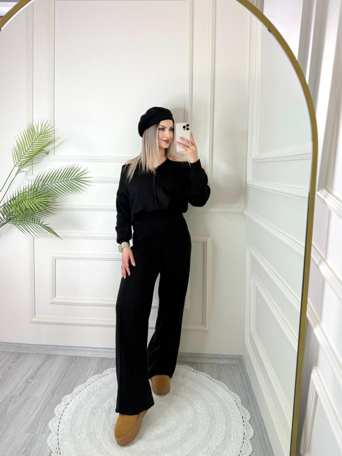 Siyah Çift Fermuarlı Triko Takım 2 Siyah Çift Fermuarlı Triko Takım - Görsel 2