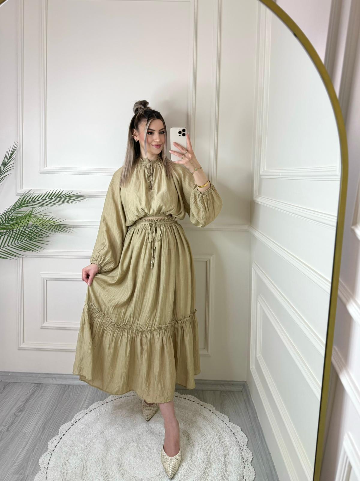 Yeşil ZR Marka Kraşlı Etekli Takım 3 Yeşil ZR Marka Kraşlı Etekli Takım - Görsel 3