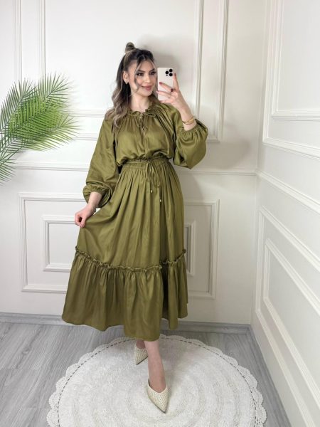 Ana Sayfa 1 Zeytin Yeşili ZR Marka Kraşlı Etekli Takım