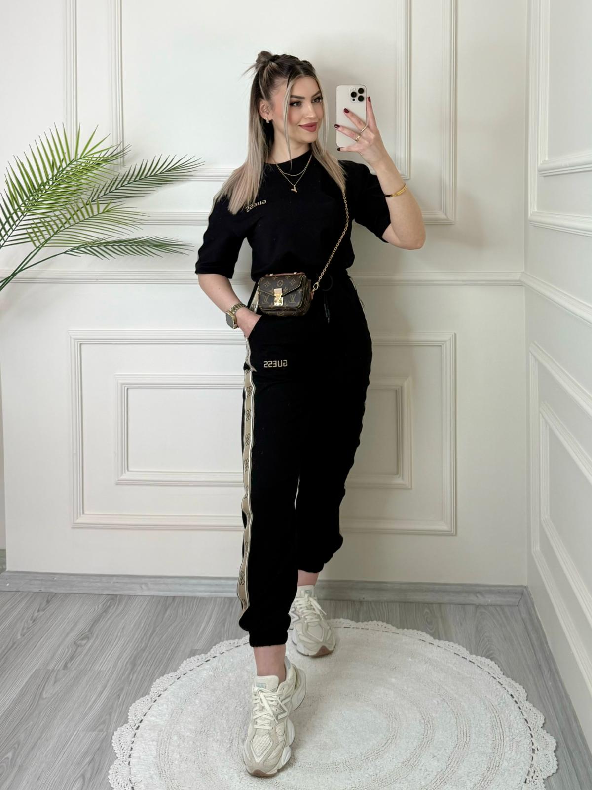 Siyah Şeritli Paçası Lastikli G*ESS Takım 2 Siyah Şeritli Paçası Lastikli G*ESS Takım - Görsel 2