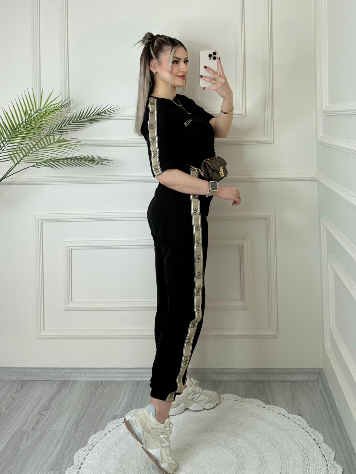 Siyah Şeritli Paçası Lastikli G*ESS Takım 4 Siyah Şeritli Paçası Lastikli G*ESS Takım - Görsel 4