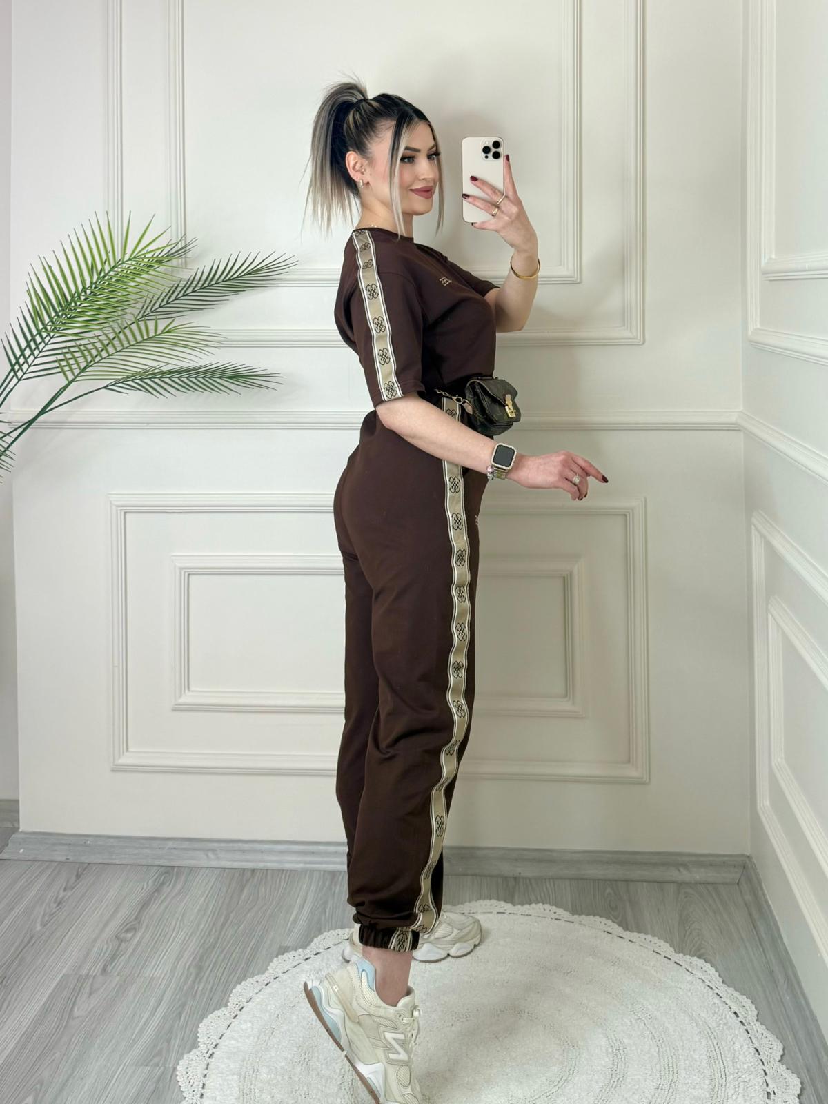 Kahve Şeritli Paçası Lastikli G*ESS Takım 4 Kahve Şeritli Paçası Lastikli G*ESS Takım - Görsel 4