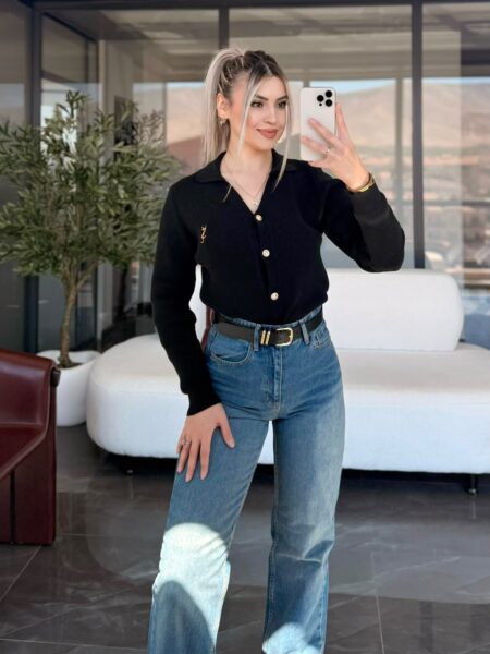 Ana Sayfa 3 Siyah Orjinal Marka Model Triko Hırka